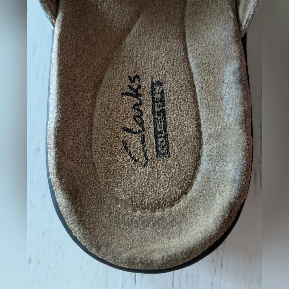 Clarks Women's Leisa Cacti Slide Sandal‎ White Leather Cutout Women's Size 8 - Picture 5 of 10